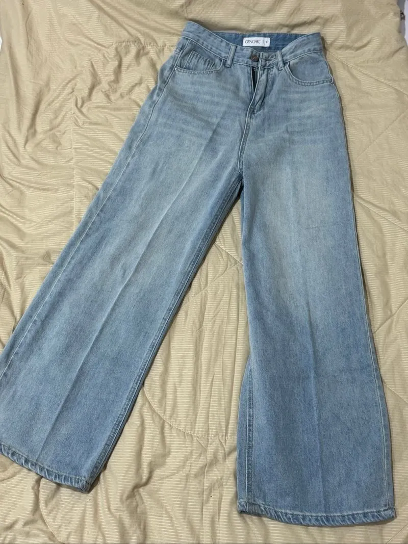 Genchic high waist loose fit straight leg jeans photo 1