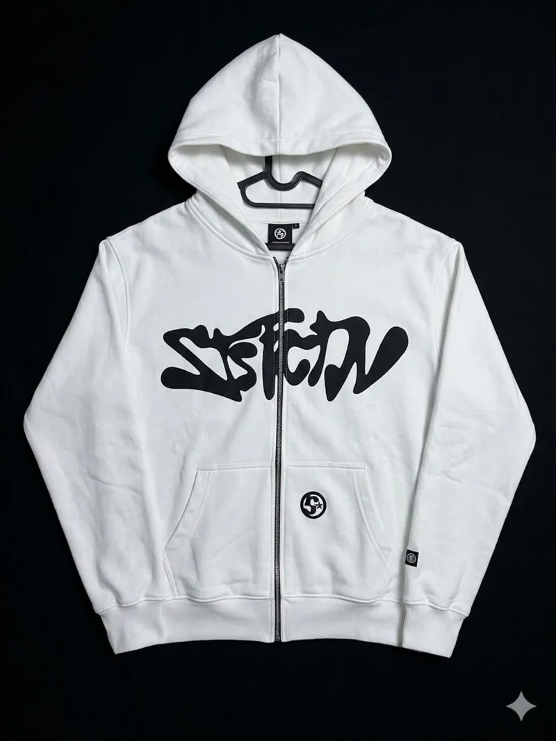 Satisfaction Hoodie Zipper Boxy White photo 1