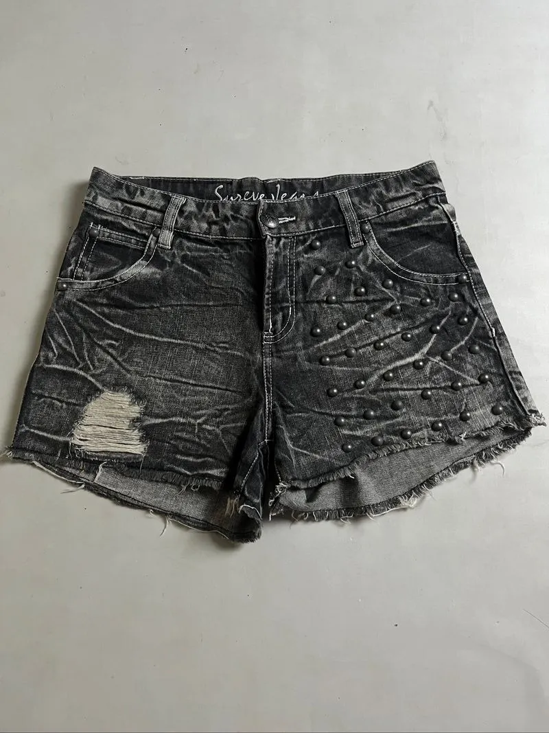 Y2K Surveve studed mudwash hot pant photo 1