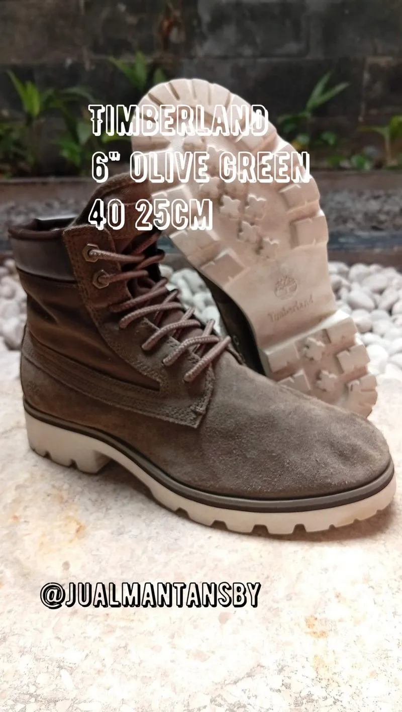 TIMBERLAND 6" Vibram Olive Green Boots Made in Philippines photo 1