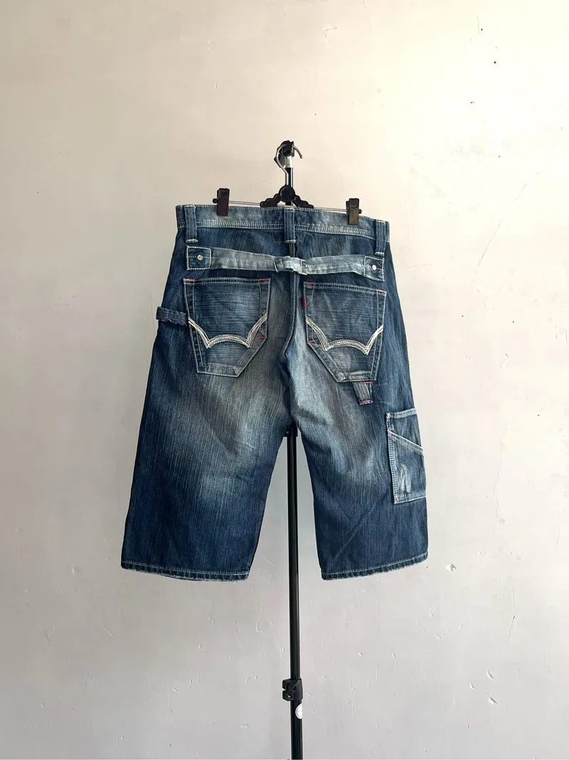 Edwin 503 Blue Trip Buckle Back Short Carpenter — Fade Blue  photo 1