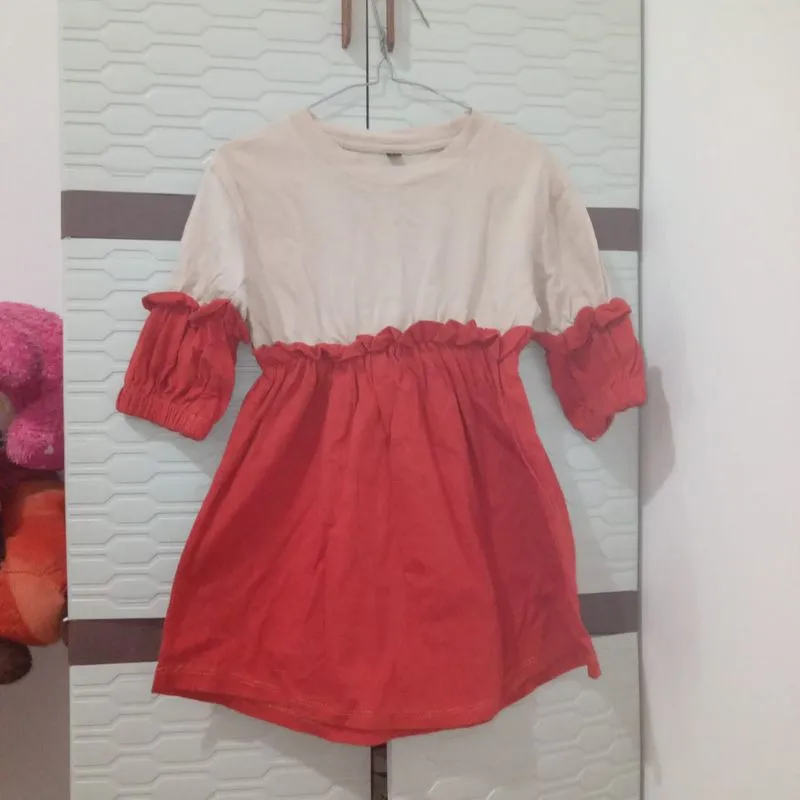 Dress Anak Perempuan Kombinasi Dua Warna photo 1