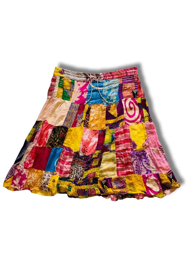 Patchwork bohemian midi skirt photo 1
