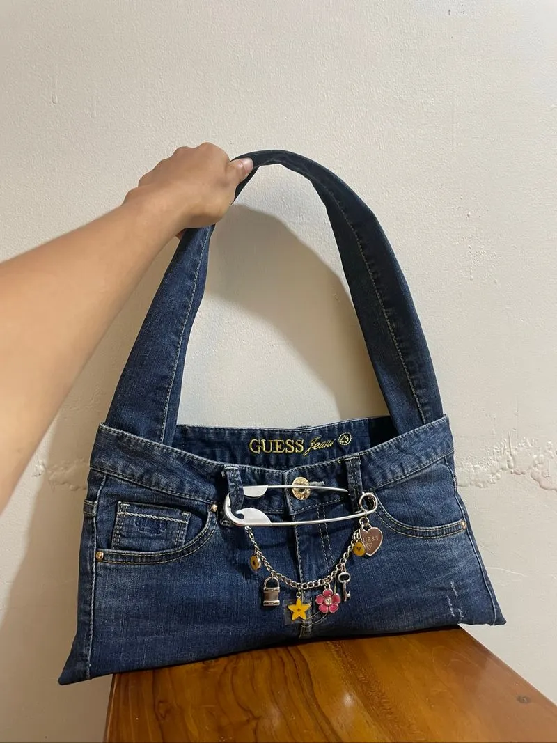 REWORKED BAG FROM GUESS ORIGINAL (tote bag y2k tas denim) photo 1
