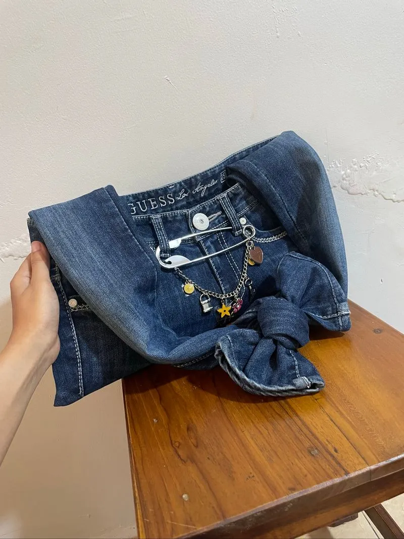 REWORKED BAG FROM GUESS ORIGINAL (tote bag y2k tas denim) photo 1