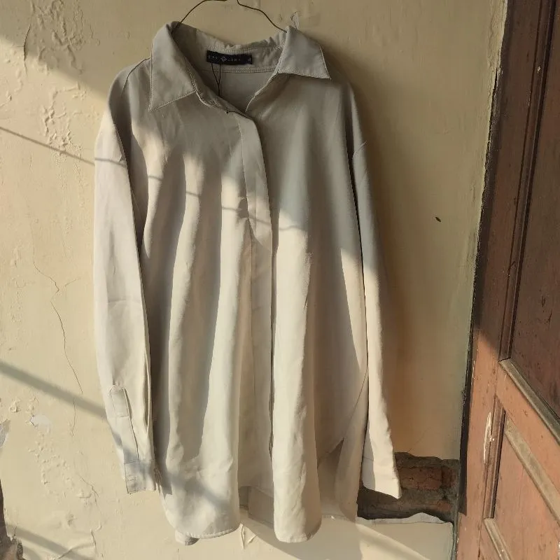 Sugi Label - Poplin Shirt Kemeja Kerja Katun Polos Adem Gray photo 1