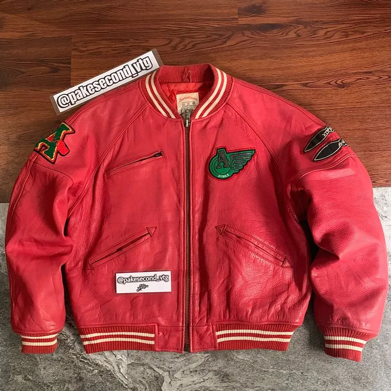 Avirex Vintage Leather jacket Pria red