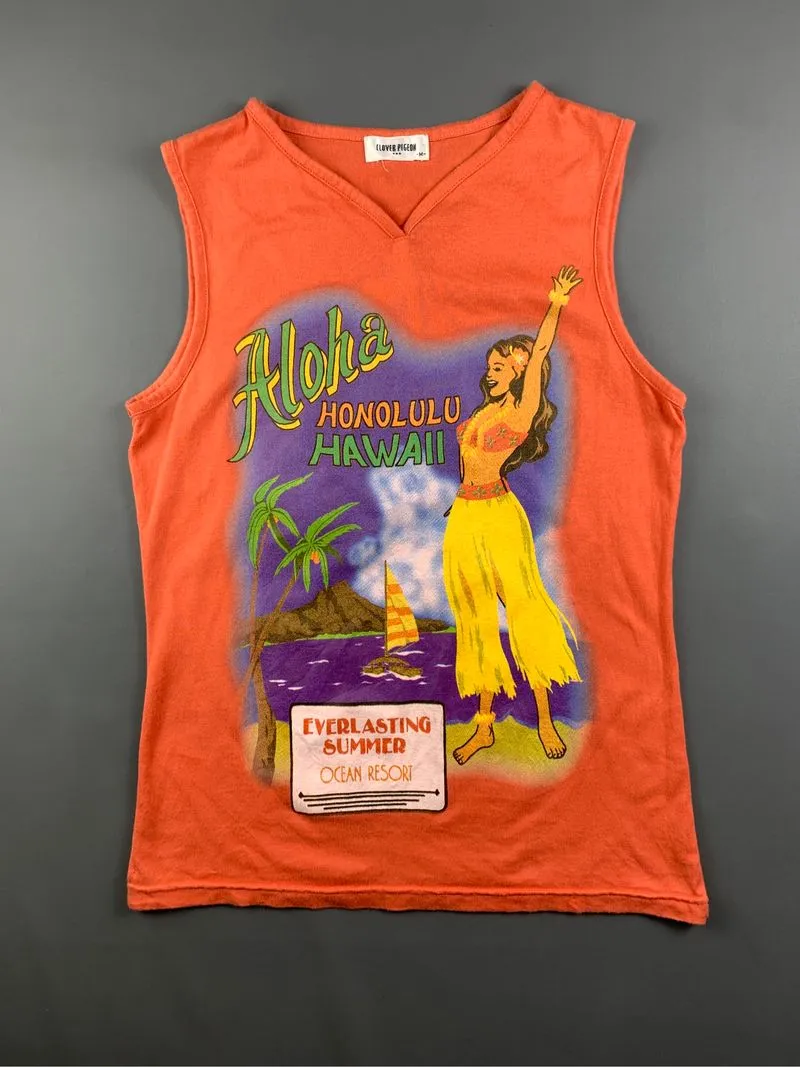 Clover Pigeon Orange Hawaiian Girl Sleeveless (M) photo 1