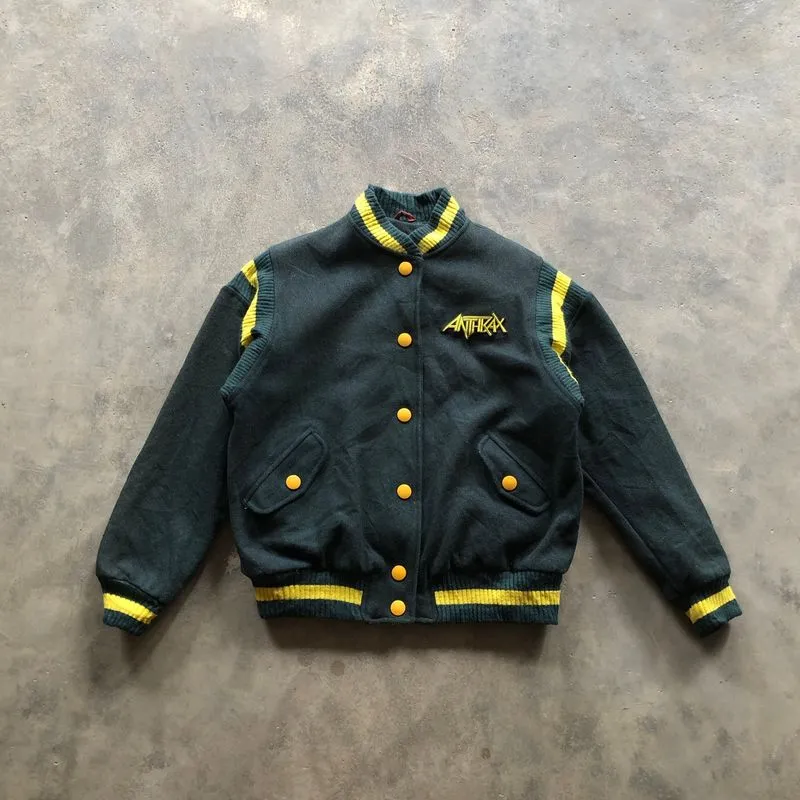 Vintage anthrax varsity wool jacket photo 1