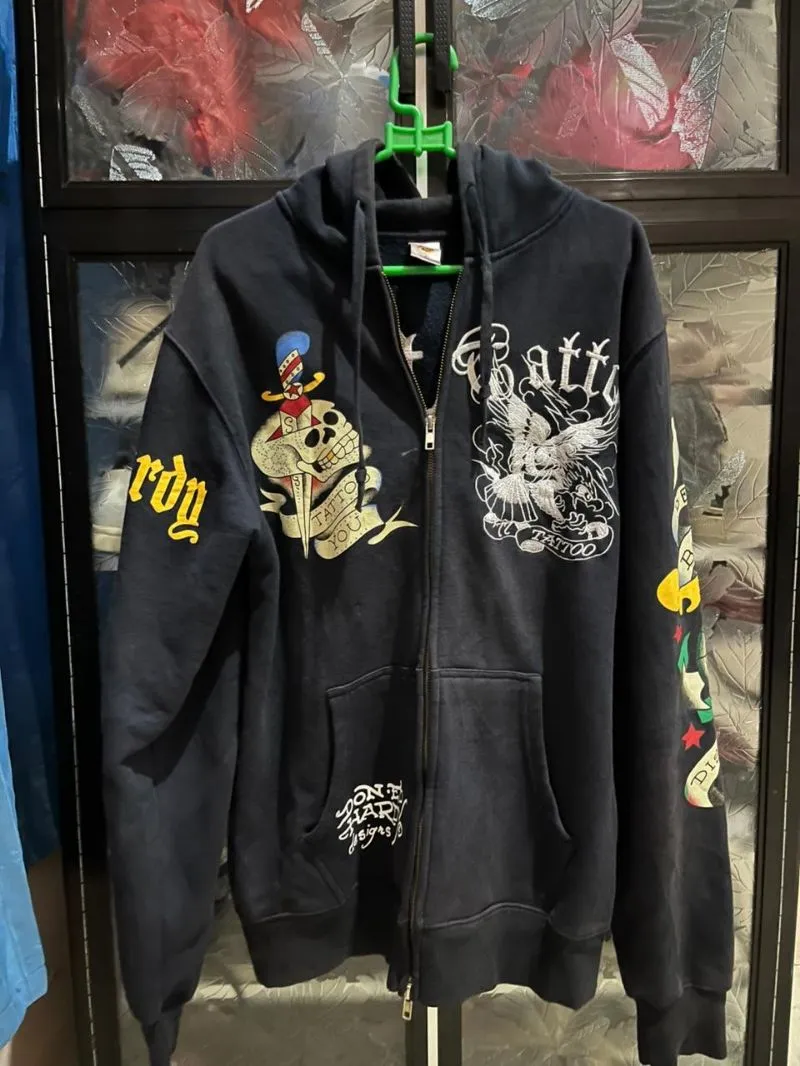 Ed Hardy Streetwear Y2K Hoody Pria black photo 1
