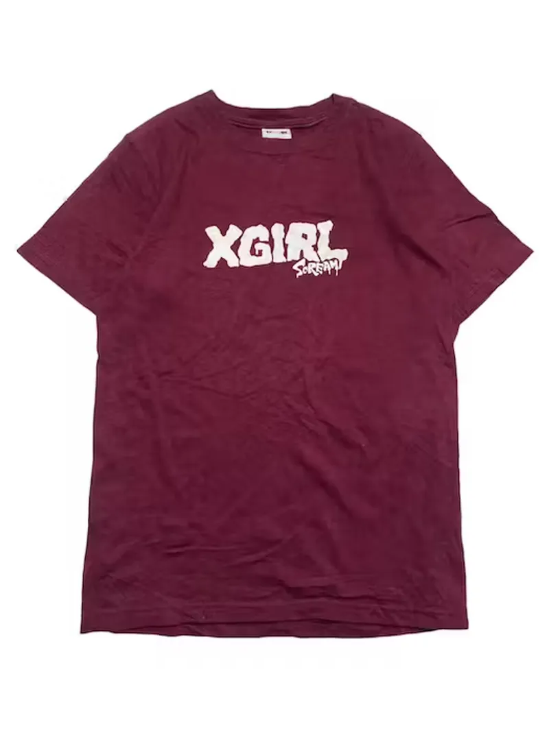 X-girl Vintage Y2K T-shirt Pria burgundy photo 1