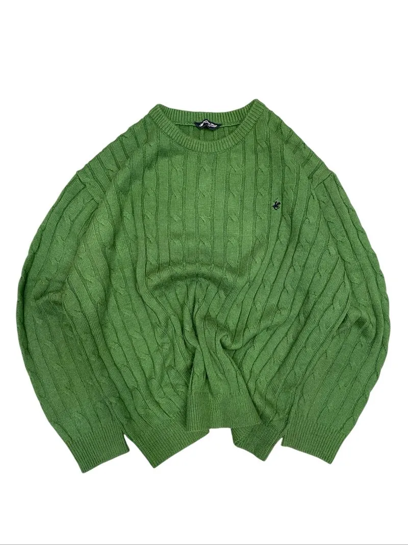 BEVERLY HILLS POLO CLUB CABBLE KNITWEAR BOXY SHIRT photo 1