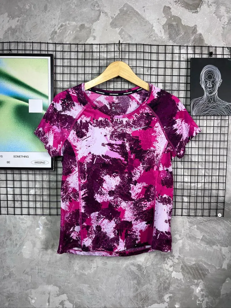 Nike Running Dri Fit Camo Pink Woman Jersey photo 1