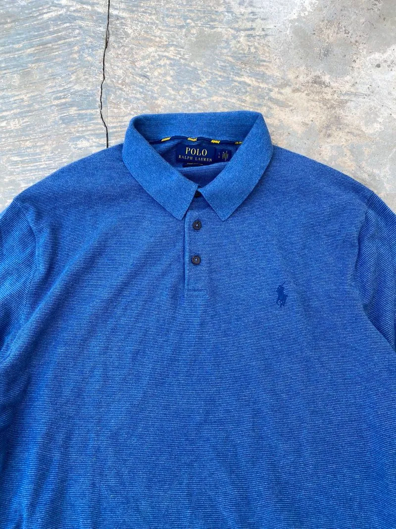 Polo ralph lauren pima cotton longsleve blue stripe photo 1