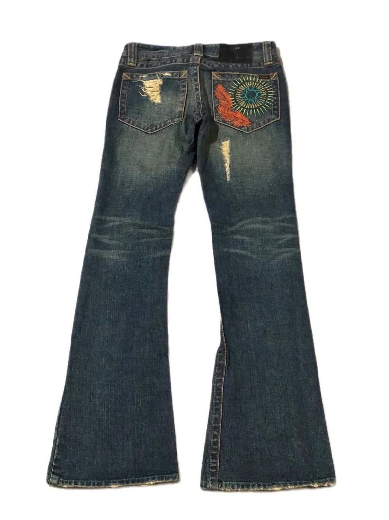 Y2K grunge punk emo maternal flare bootcut denim jeans photo 1