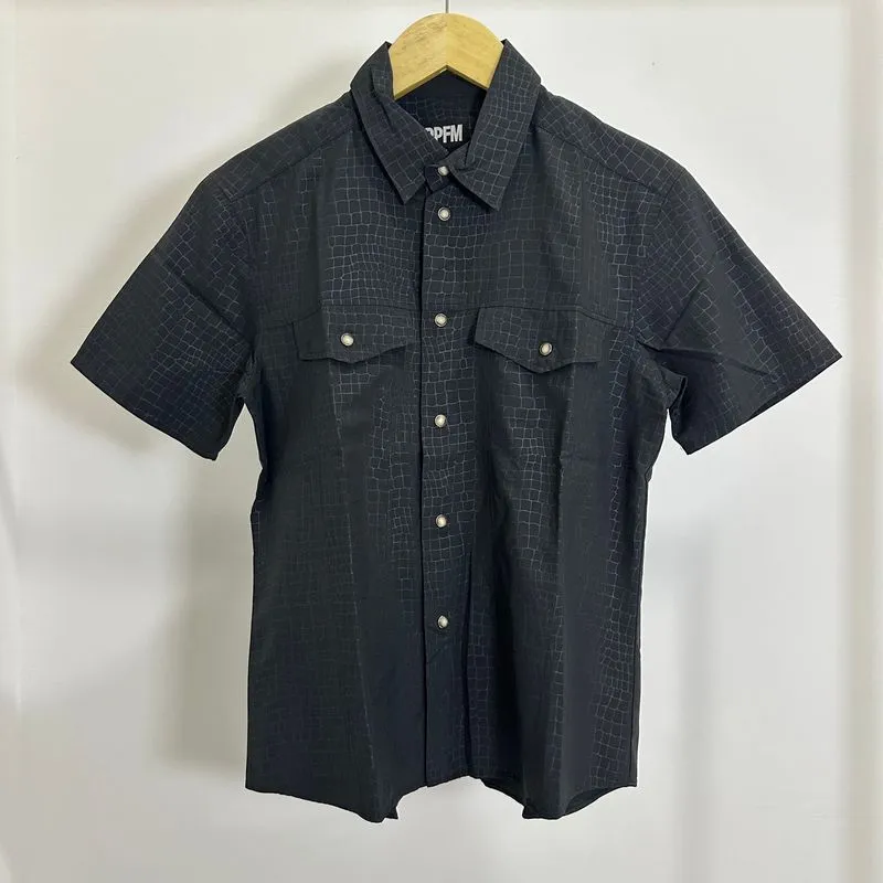 PPFM CROCODILE SKIN PATTERN BUTTON UP SHIRT photo 1