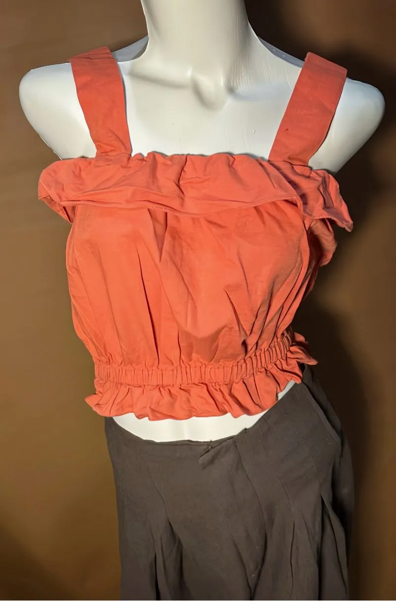 Casual Crop top Wanita orange photo 1