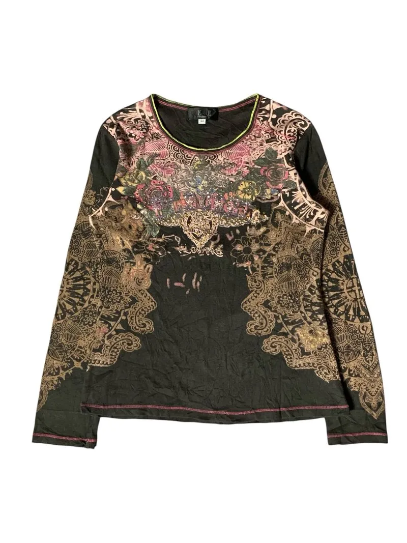 Xe-xe creazioni aop floral pattern long sleeve t shirt  photo 1