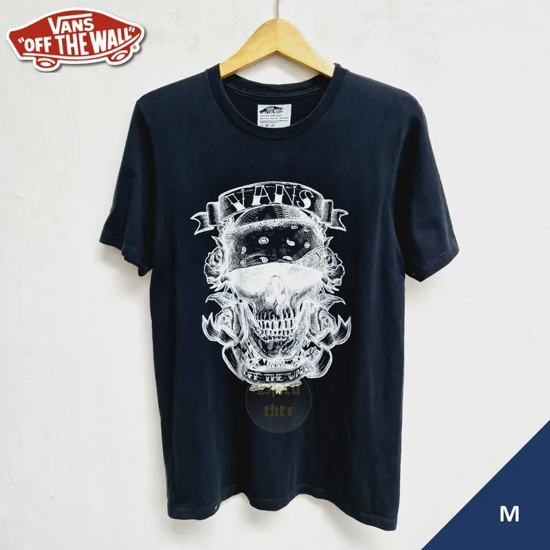 Vans Kaos Skull Print Black SS Size M photo 1