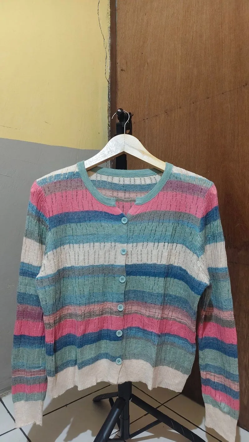Cardigan rainbow//harga net photo 1