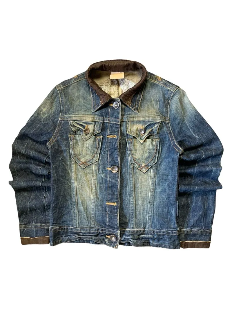 red pepper wing embroidery denim jacket y2k photo 1