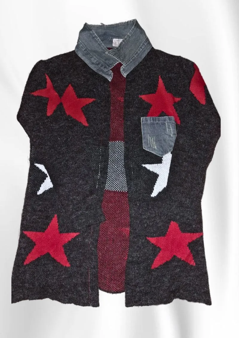 Streetwear Y2K Denim jacket Pria multicolor gray photo 1