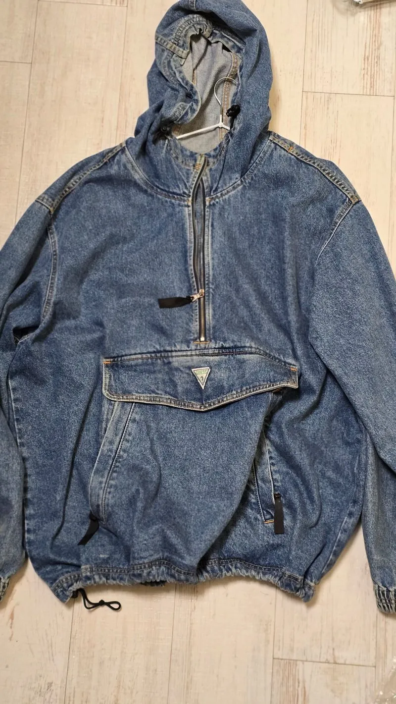 Vintage 90s Guess Jeans "American Tradition" Denim Anorak photo 1