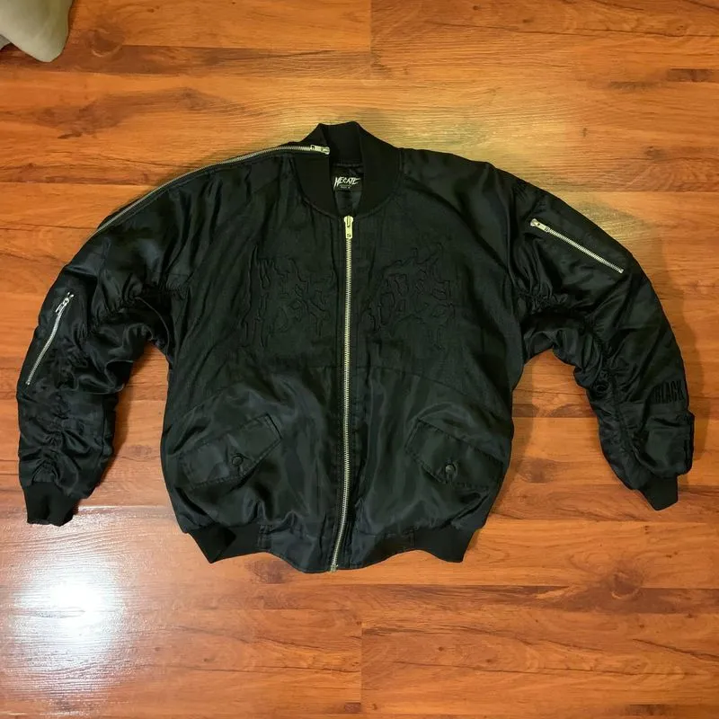 Balenciaga Streetwear Goth Bomber jacket Pria black gray photo 1