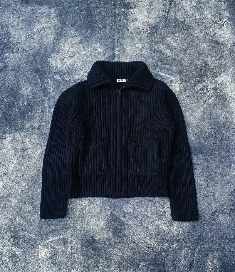 Lambswool Blend Zip-Up Jacket Black photo 1
