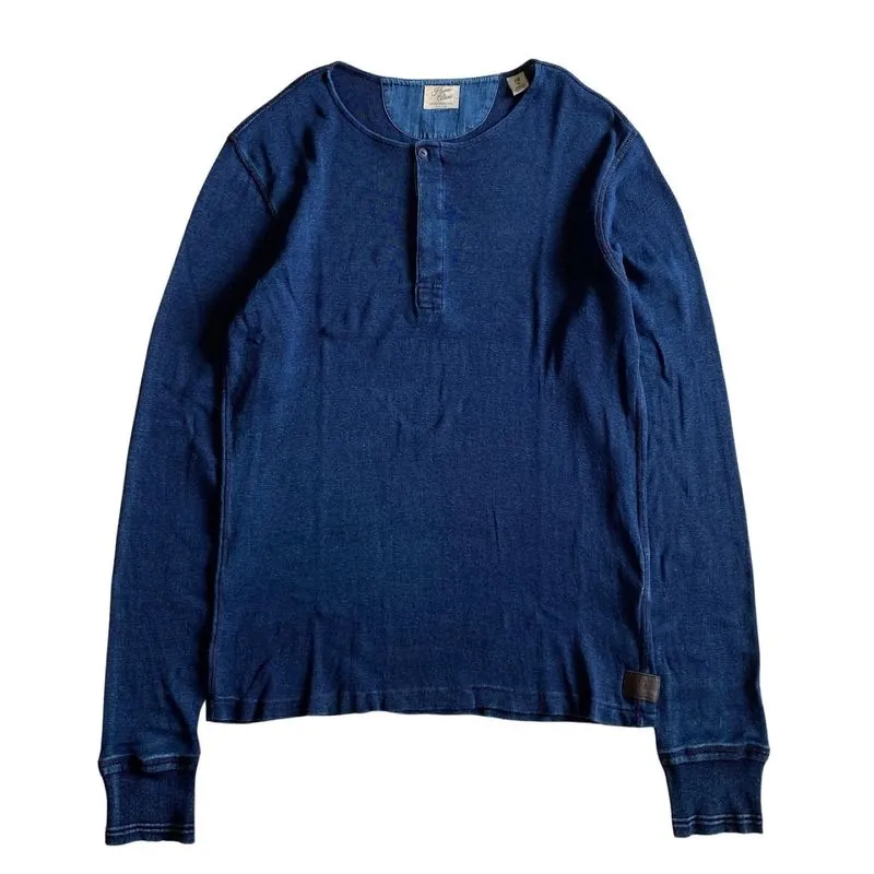 Scotch & Soda Indigo Dyed Henley Shirt photo 1