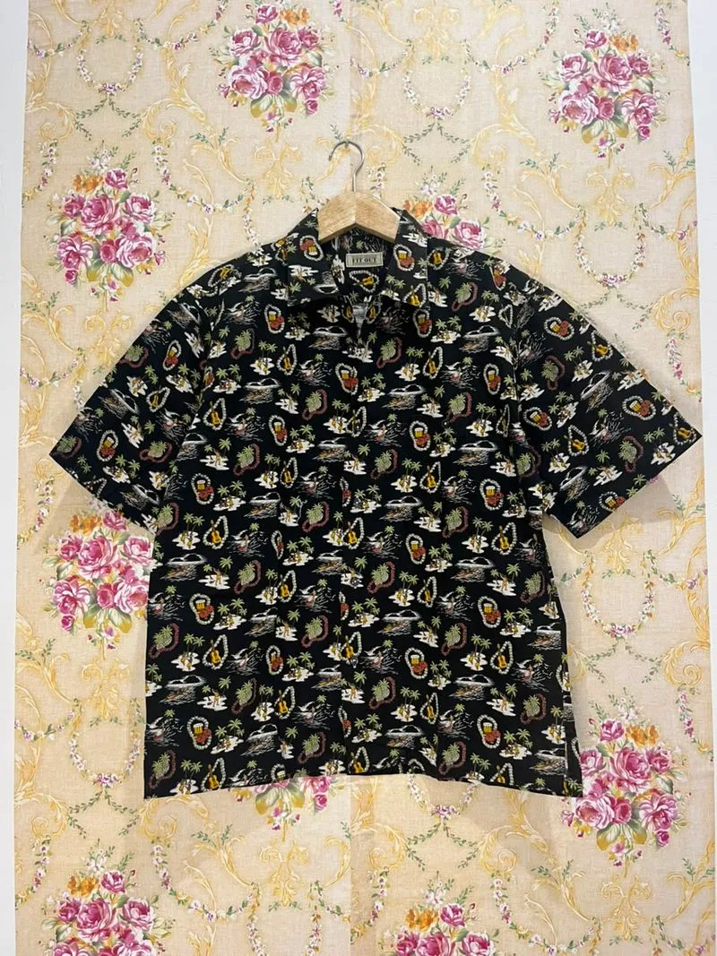 PL Premium men’s shirt – kemeja pria black print – 1 pcs photo 1