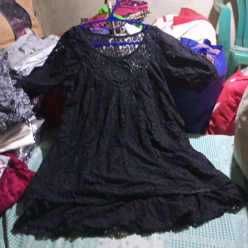 Dresss wanita brukat hitam photo 1