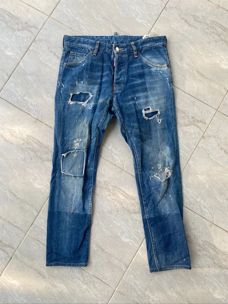 Dsquared2 celana jeans ripped y2k street wear photo 1