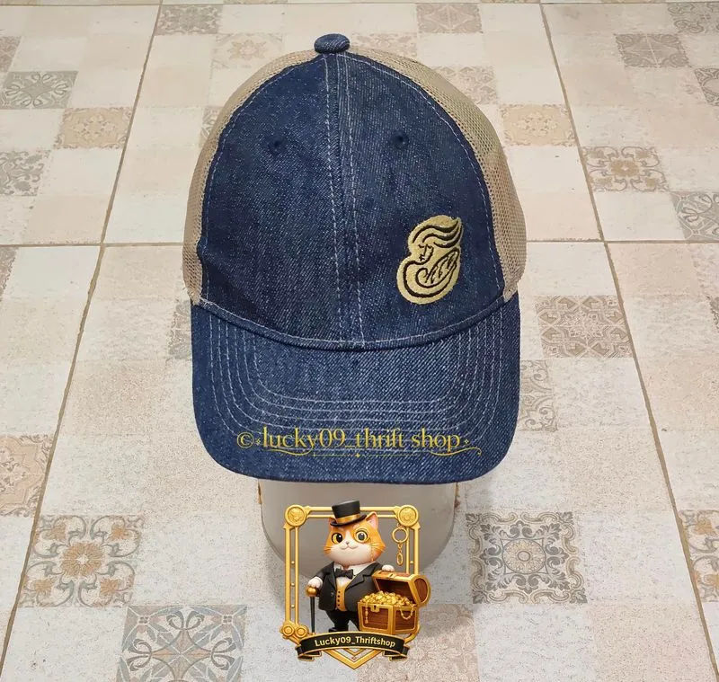 Streetwear Vintage Hat Pria navy cream photo 1