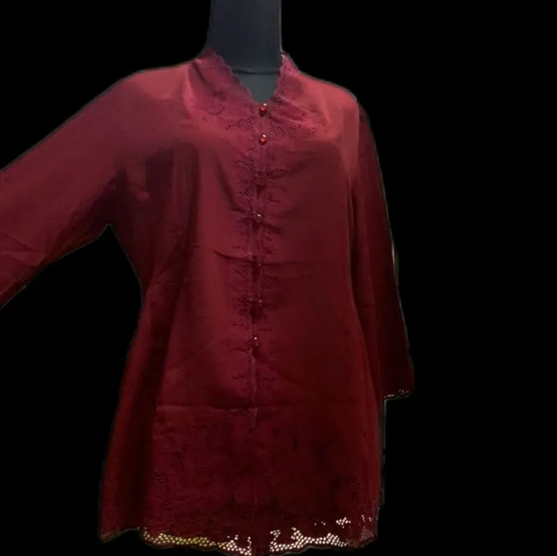 Pakaian Nasional Kebaya Wanita burgundy photo 1