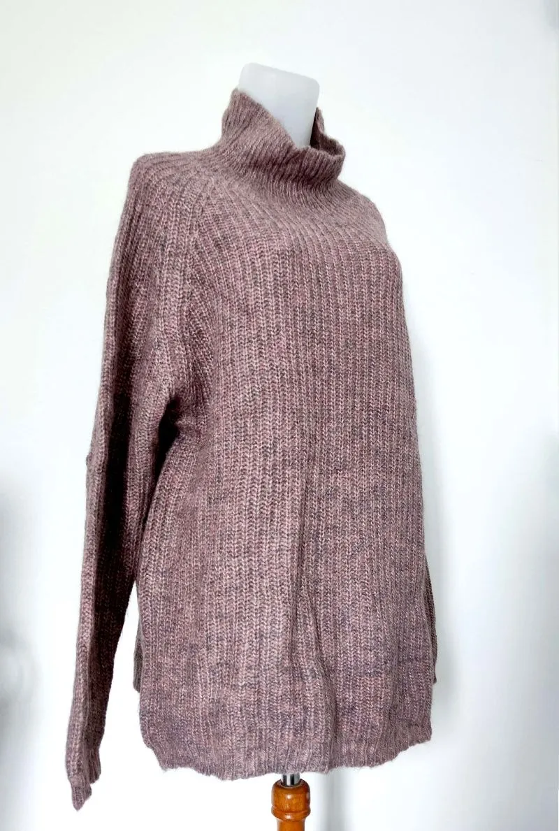 Casual Sweater Wanita pink gray photo 1