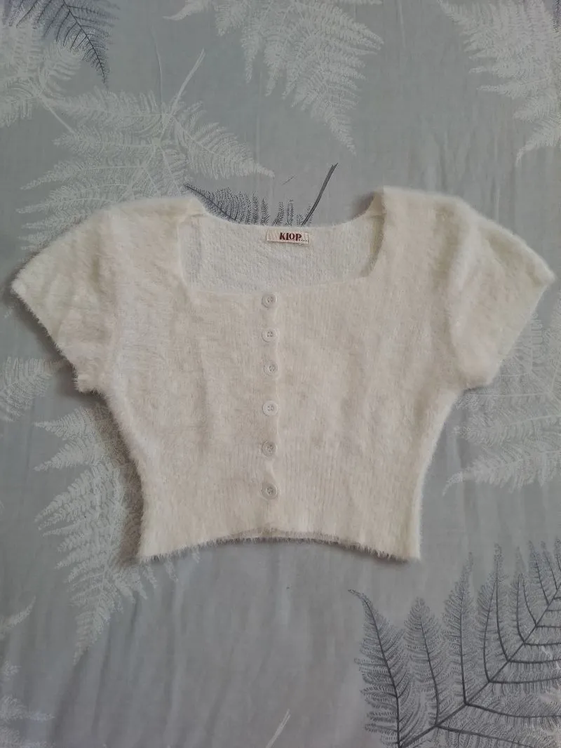 Fairy Coquette Crop top Wanita white photo 1