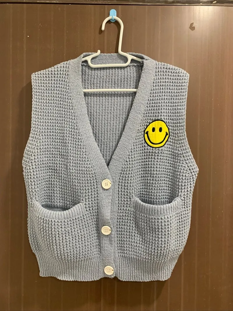 Knitted BLUE Vest  photo 1