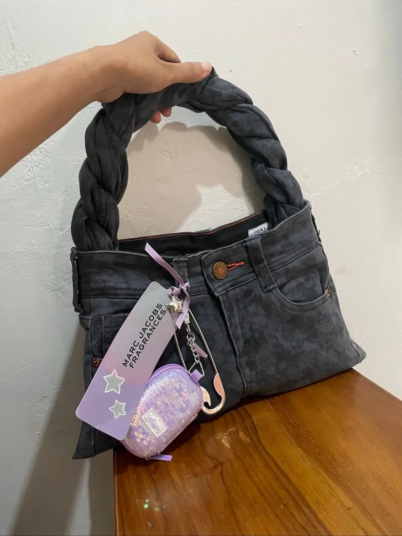 REWORKED BAG FROM NAVY JEANS (tote bag y2k tas denim) photo 1