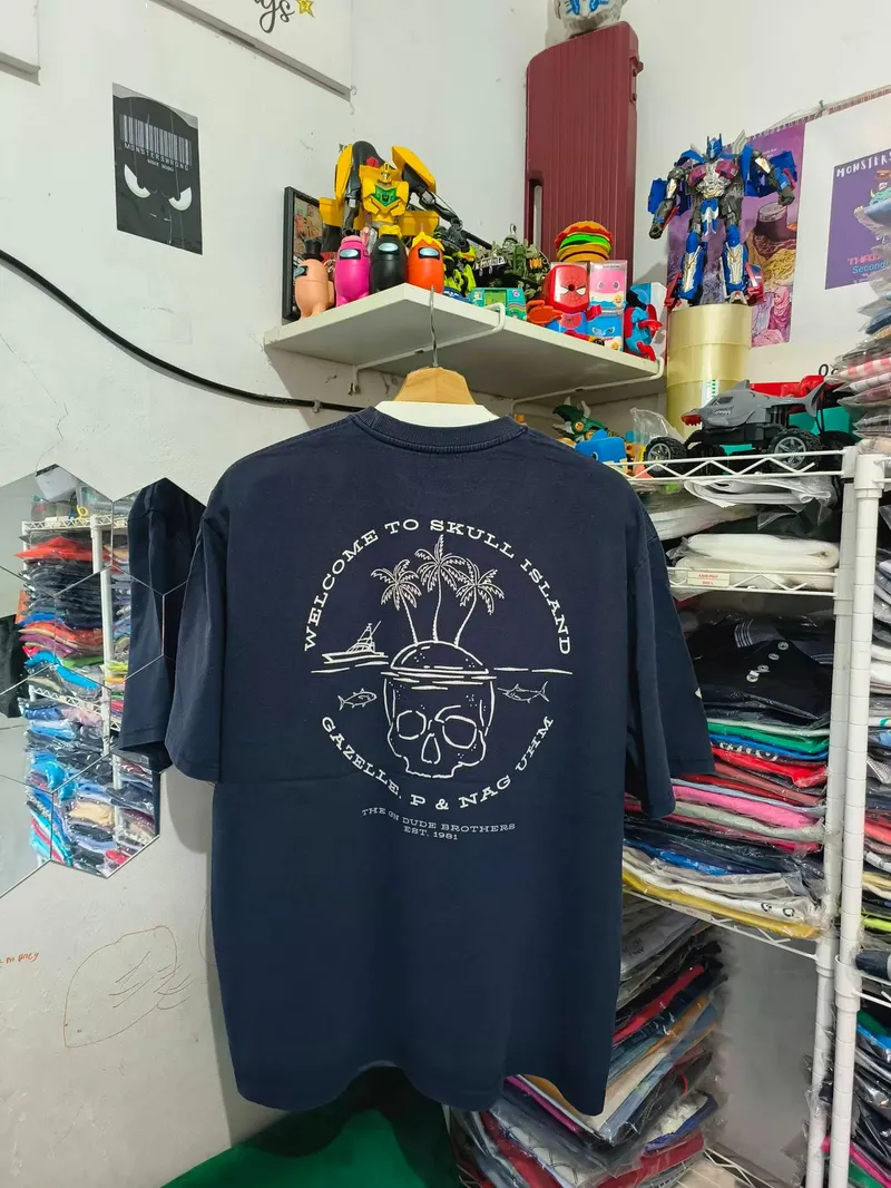 Vintage Streetwear T-shirt Pria navy photo 1