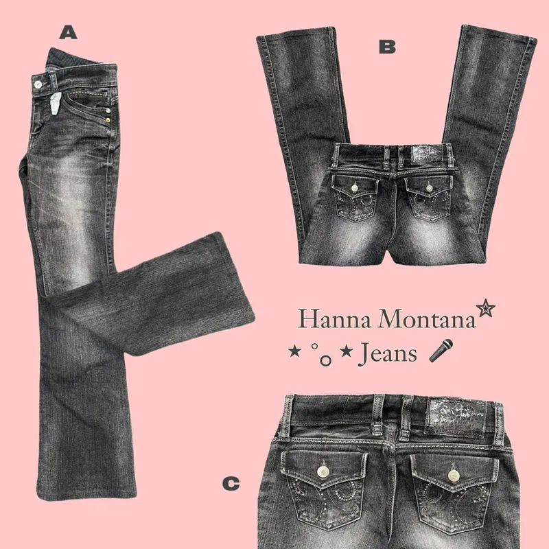 Flare pants Wanita black gray photo 1