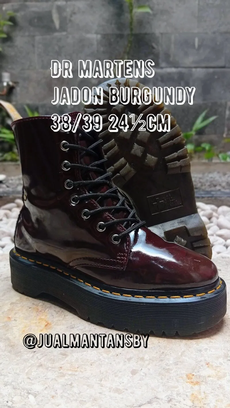 DR MARTENS Jadon II Burgundy Made in Lao PDR photo 1