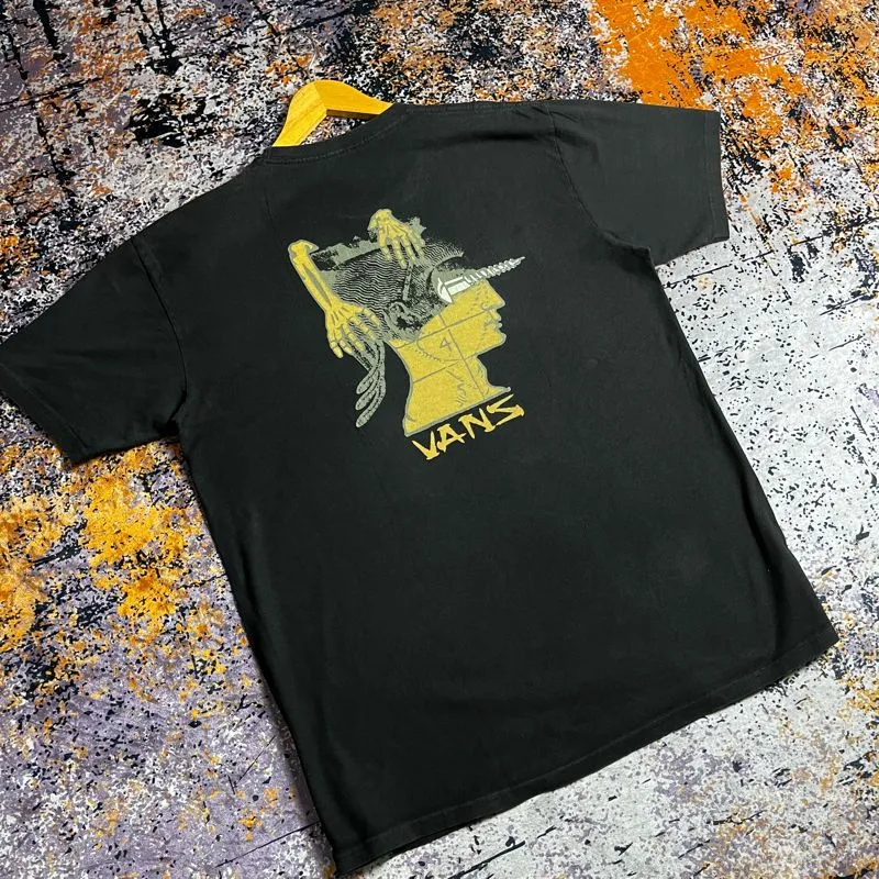 VANS Vintage Streetwear T-shirt Pria black yellow photo 1