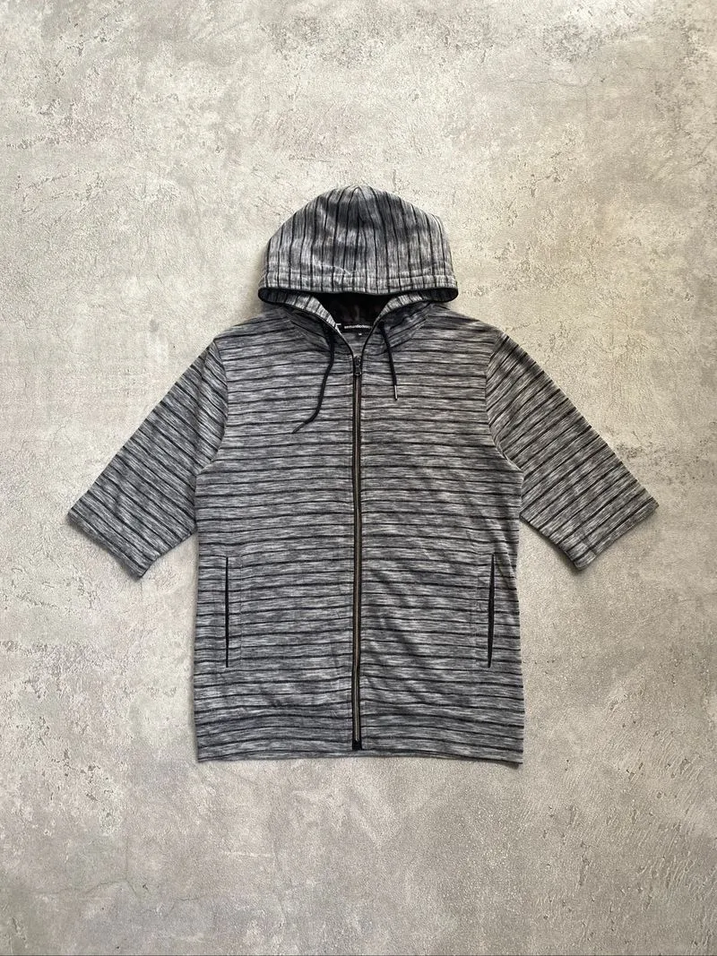 Y2K Semanticdesign Strip Zip Hoodie photo 1