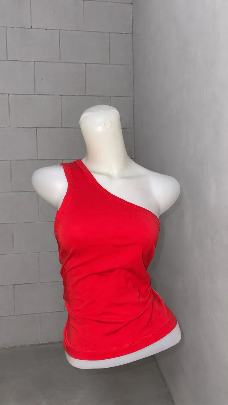 TankTop one shoulder sexy red photo 1