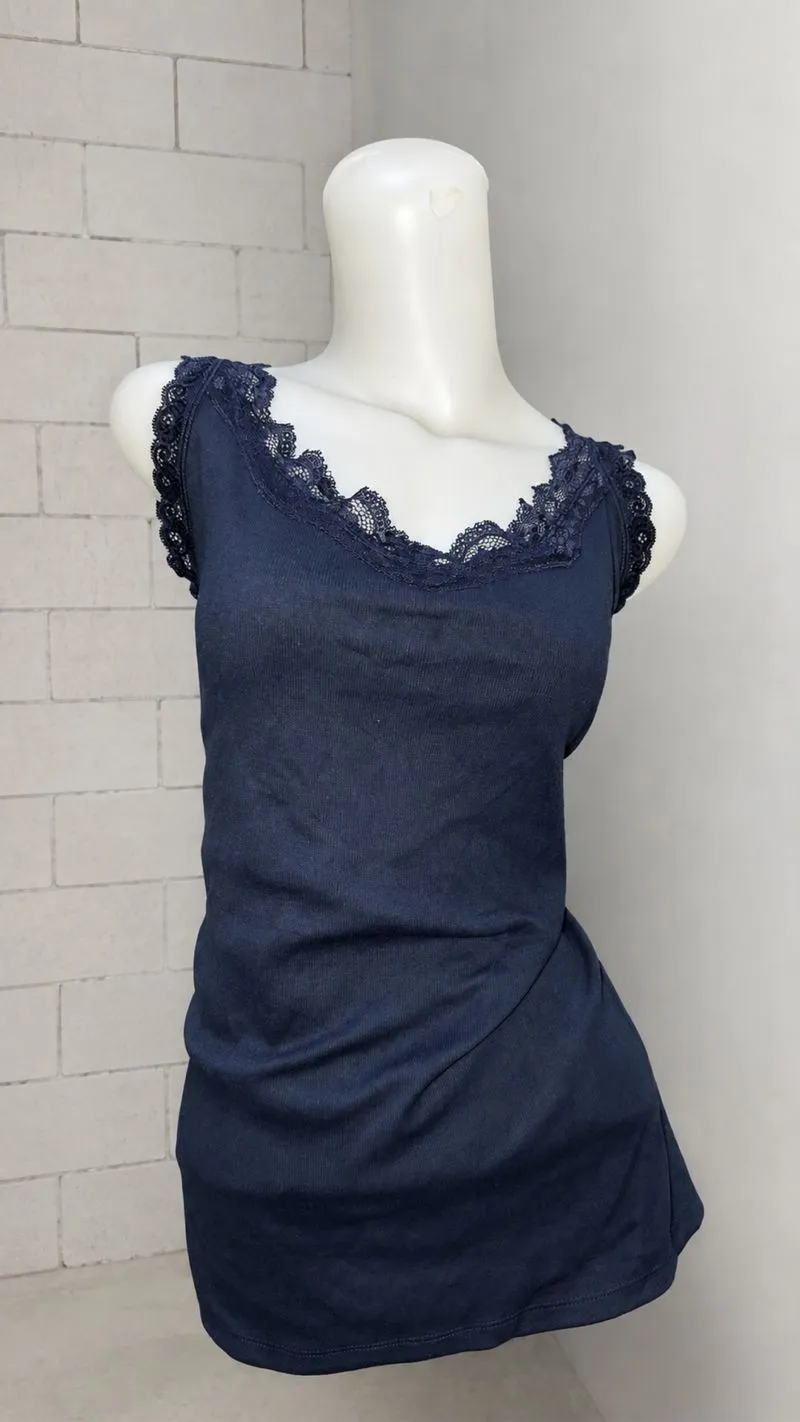 Tanktop navy renda bigsize  photo 1