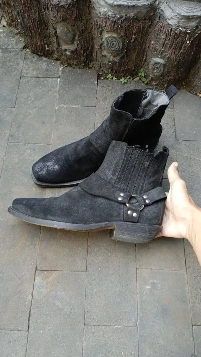 Black Ankle Boots and Buckle detail photo 1