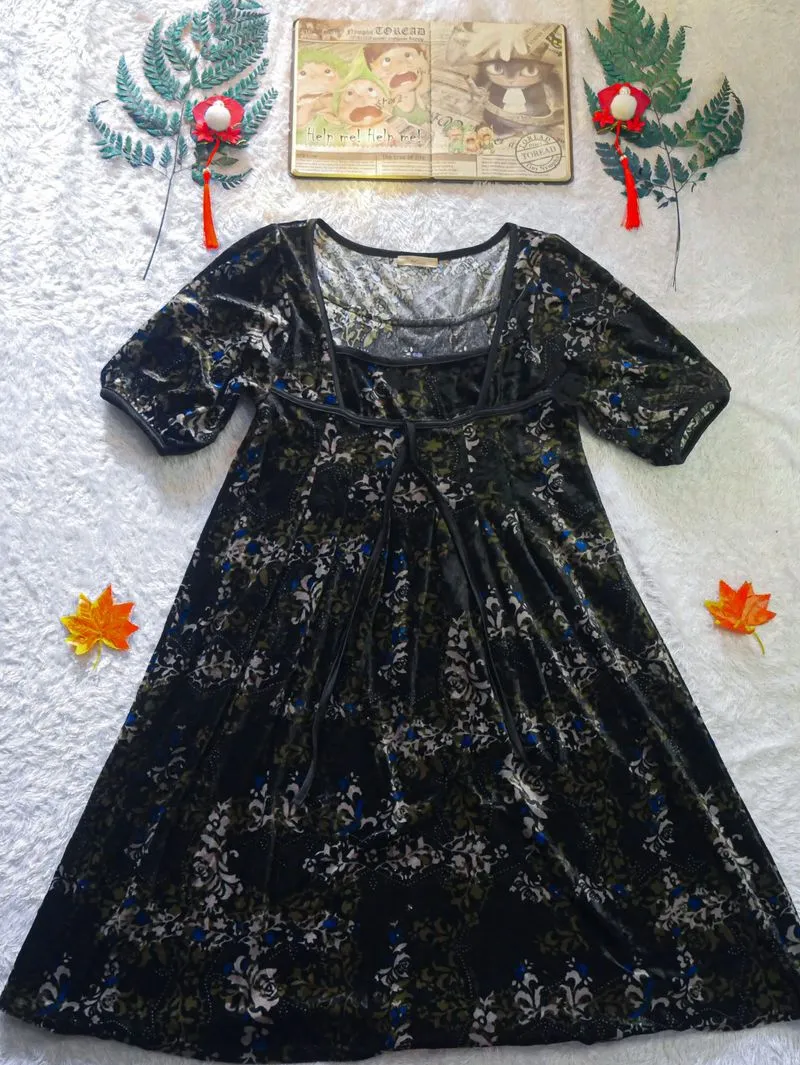 Dress Velvet Dark Coquette Vintage Re olive des olive photo 1