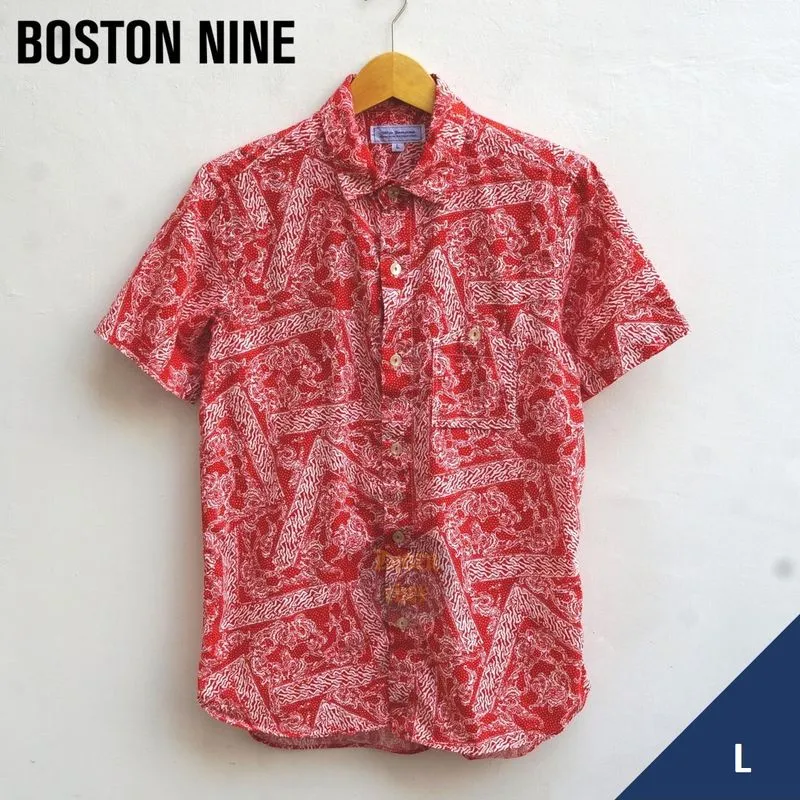 Boston Nine Kemeja SS Bandana Red  Size L photo 1