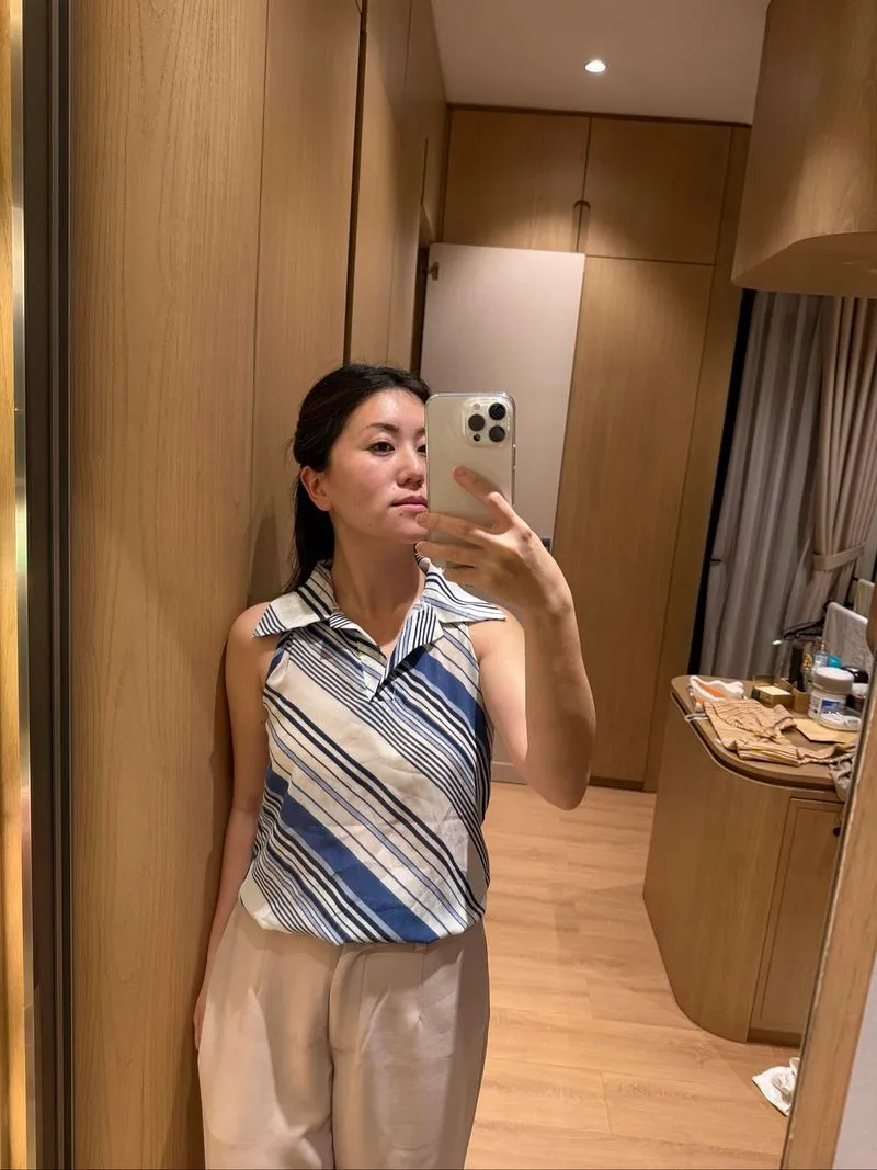   Striped Collared Top 🩵💙 photo 1